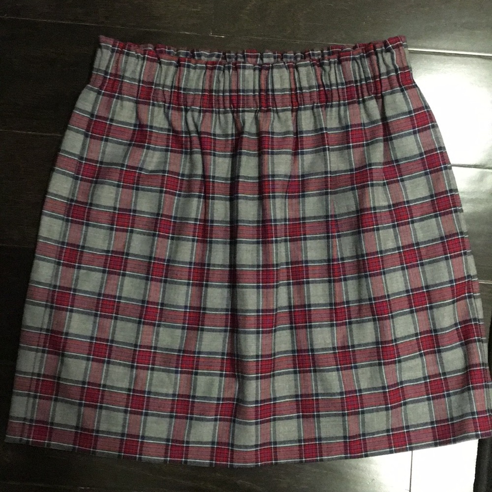 Plaid J. CREW skirt with pockets